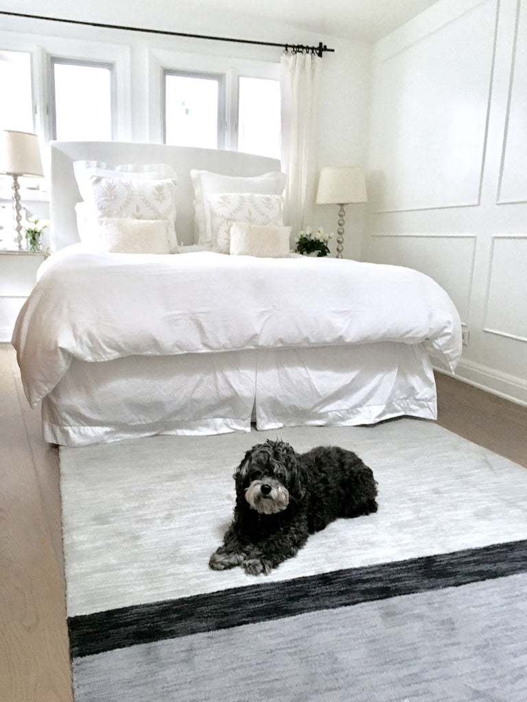 color block rug white bedroom chinpoo